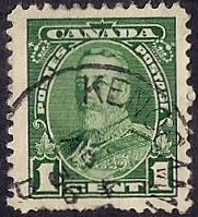 Canada #217 1cent King George 5, F-VF used