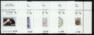 NEW ZEALAND Sc#2017-2021 Complete Mint Never Hinged Set