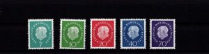 Germany Berlin MNH Complete Set Pres. Heuss Sc# 9N165-169