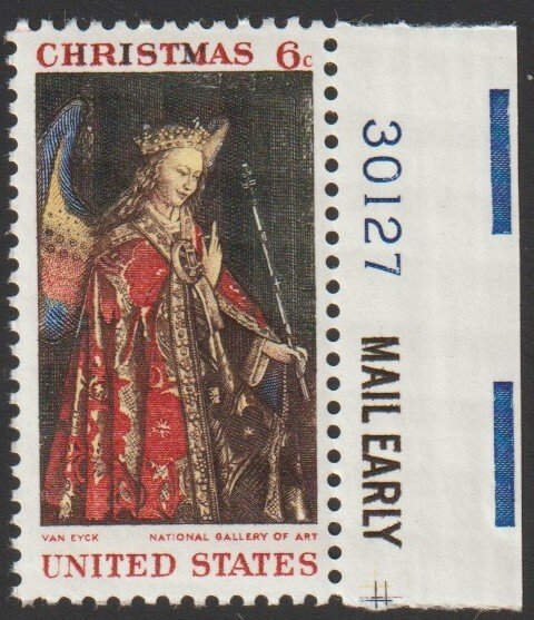 SC# 1363 - (6c) - Angel Gabriel - MNH plate # single 30127/Mail Early