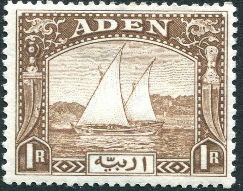 ADEN-1937 1r Brown Sg 9 MOUNTED MINT V31231