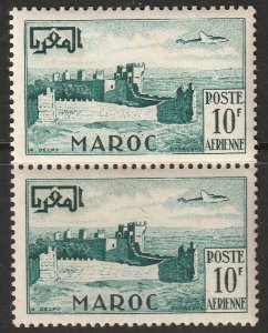 French Morocco C42 pair MNH gum spots