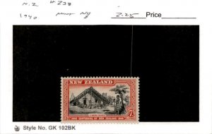 New Zealand, Postage Stamp, #238 Mint NH, 1940 Maori (AB)