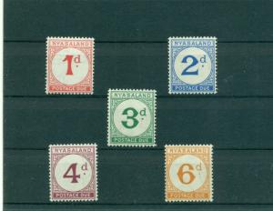 Nyassaland - Sc# J1-5. 1955 Postage Dues. Mint LH. $112.00..