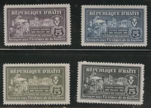 Haiti  Scott RA1-4 Postal Tax 1944 MH* set