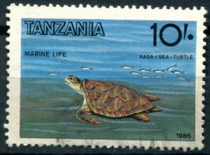 Tanzania Sc#330 Used, 10sh multi, Marine Life (1986)