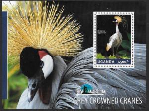 UGANDA 2014 CRANES M/S MNH