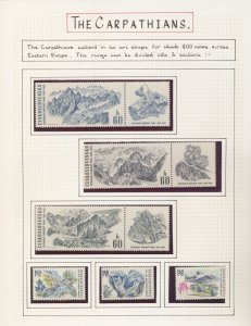 Czech Rep 1964 Carpathians Mountains Parks MNH & Covers x 9 EV69