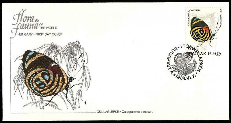 D1-Butterflies-Insects-FDC-Hungary-Csillaglepke-1984