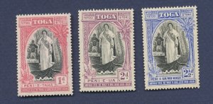 TONGA - Scott 70-72 - unused hinged - Queen Salote - 1938