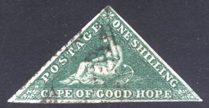 Cape Of Good Hope 1859 1s Dark Green DLR White Paper Scott 6a SG 8b VFU Cat$600