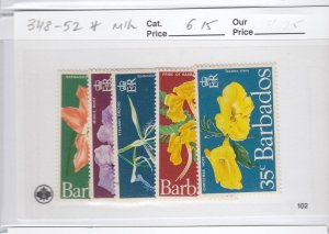 Barbados 348-52 Flowers mint