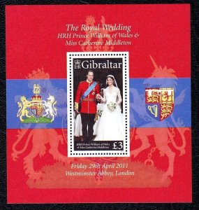 Gibraltar 2011 Wedding of Prince William and Catherine Mlddieton (1 MS) MNH