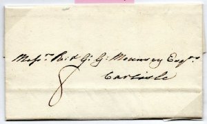 GB Cumberland Cover *MARYPORT* Mileage Handstamp Rated *8* Carlisle EL 1836 MZ81