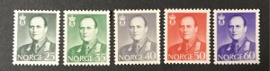 Norway 1962  #408-12, Unused/mh, CV $33.75