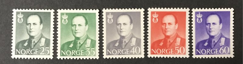 Norway 1962  #408-12, Unused/mh, CV $33.75