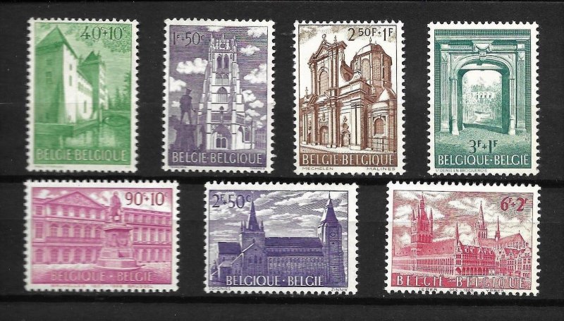 BELGIUM 1962 Famous Buildings (7v Cpt) Fresh MNH