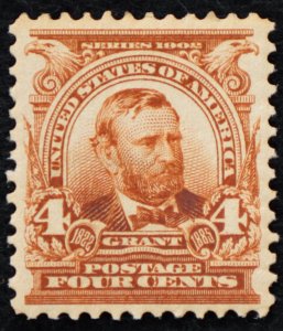 U.S. Mint Stamp Scott #303 4c Grant, Superb. Hinged. A Gem!