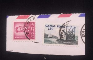 C) 1976 PANAMA AIR COVER WITH DOUBLE STAMP FROM THE CANAL ZONE. MINT