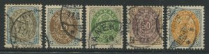 DENMARK #41, 47, 50, 51, 52 USED