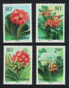 China Clivia Flowers Kaffir Lily 4v 2000 MNH SG#4552-4555