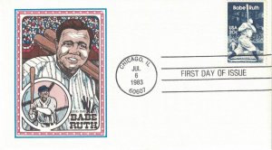 1983 FDC, #2046, 20c Babe Ruth, Panda D-886 - #2