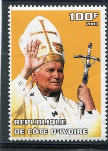 Ivory Coast 2003 POPE JOHN PAUL II Holiness 1 value Perforated Mint (NH)