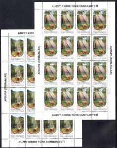 2011 Europa Cept Cyprus Turkish 2 Mini-Sheets Di 16 Values, the Forests, MNH