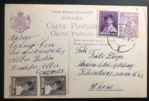 1928 Baiulia Romania Stationery postcard Cover To Vienna Austria