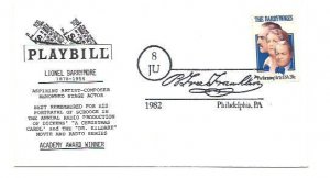 2012  The Barrymores LGS, Jack Quinn #1a, unofficial FDC, Philadelphia, PA