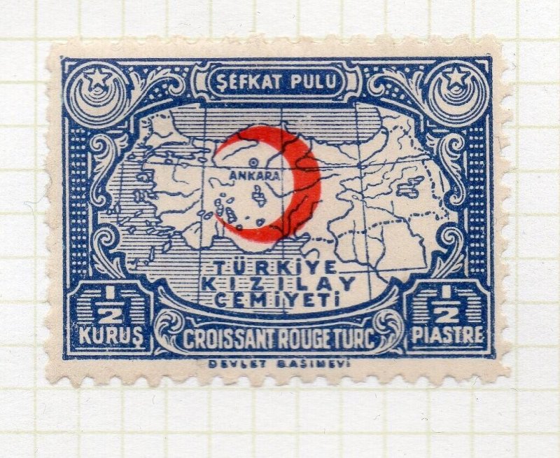 Turkey Crescent Issue Optd 1934 Issue Fine Mint Hinged 1/2K. NW-270694