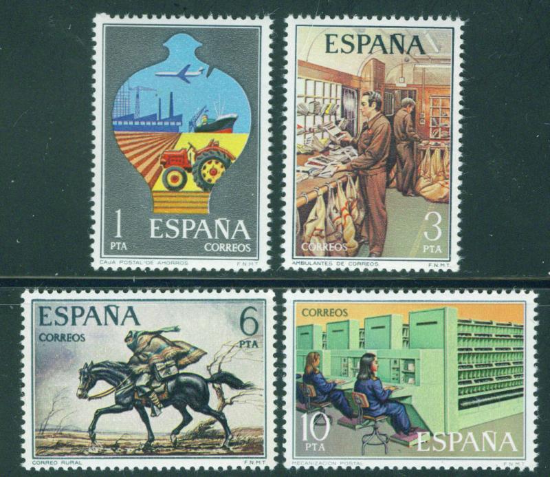 Spain Scott 1954-7 MNH**  Postal Service stamp set 1976