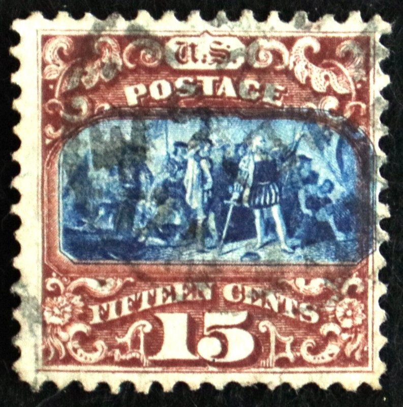 U.S. Used Stamp Scott #119 15c 1869 Pictorial.Unobtrusive Cancel. Scott: $190.00