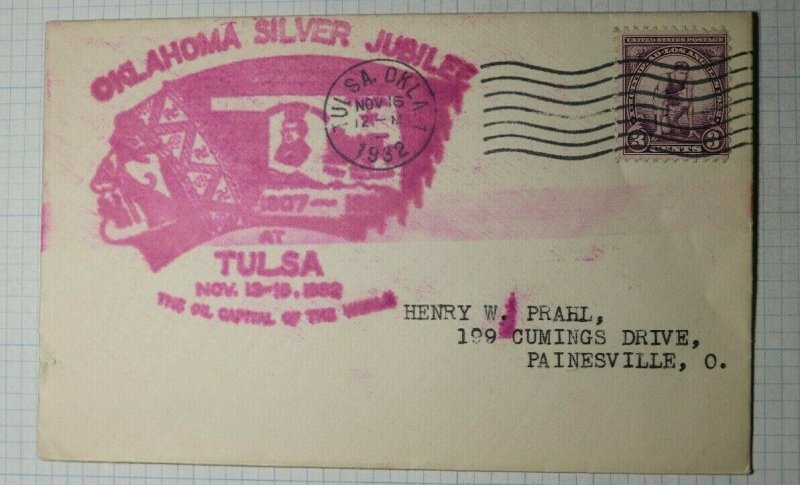 Oklahoma Silver Jubilee Tulsa 1932 Event Cover 