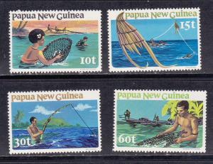 Papua New Guinea # 545-548, Net Fishing, Mint NH