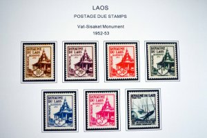 COLOR PRINTED FRENCH SE ASIA 1886-1956 STAMP ALBUM PAGES (32 illustrated pages)