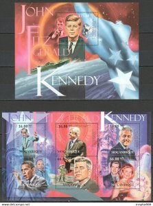 2012 Mozambique 95Th Anniversary Usa President John Kennedy Bl+Kb ** Bc979