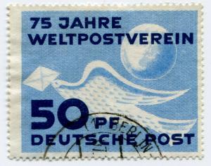 GERMANY DDR SC#48 MICHEL#242 Used 75th ANNIVERSARY OF THE UPU