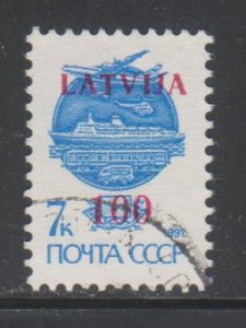 Latvia,  100k Surcharged (SC# 308) USED
