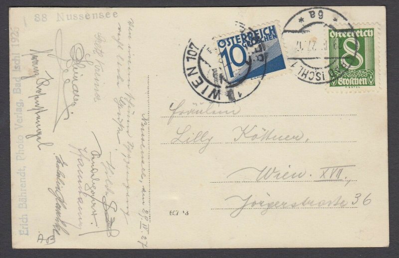 Austria 1927 Picture Post Card with POSTAGE DUE stamp