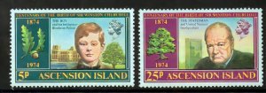 Ascension 1974 Sc#181/182 SIR WINSTON CHURCHILL Set (2) MNH