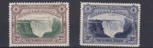 SOUTHERN RHODESIA  1932  S G 29 - 30  VICTORIA   FALLS SET   MH