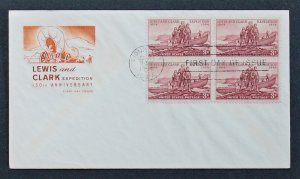 US Sc# 1063 U/A  FDC Blk 4 Lewis & Clark House of Farnam 1948 Clean Cover