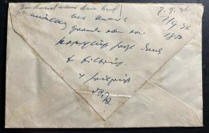 1936 Mittelberg Austria Souvenir Cover To Mainz Austria 