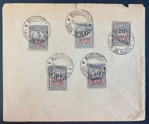 1918 Bucarest Romania During German Occupation Cover Postage Due Stamps