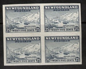 Newfoundland #197a Extra fine Never Hinged Imperf Block **With Certificate**