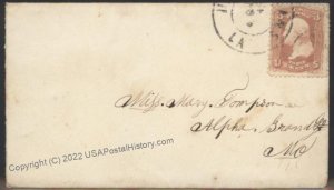 USA 1864 Civil War New Orleans Grand Lake Camp Long Contents Cover Alpha  105905