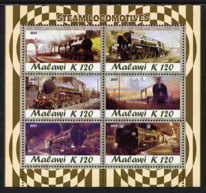 MALAWI - 2011 - Steam Locomotives - Perf 6v Sheet - MNH - Private Issue