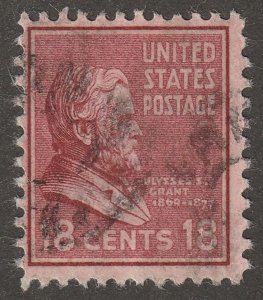 Usa, stamp, scott#823, used, hinged,  18 cents, Grant