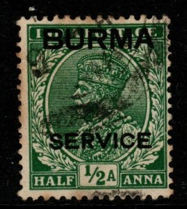 BURMA SGO2 1937 ½a GREEN USED